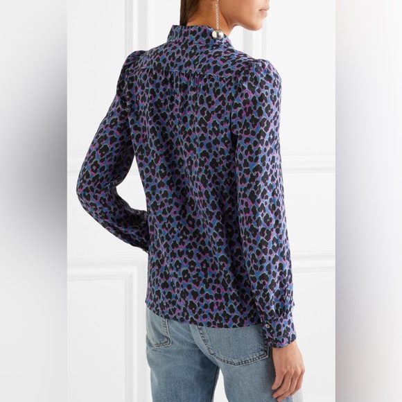 NWT Vanessa Seward Elise Animal Print Silk Blouse - Picture 3 of 6